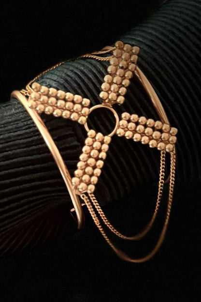 Gold Handcrafted Adjustable Cuff Bracelet 