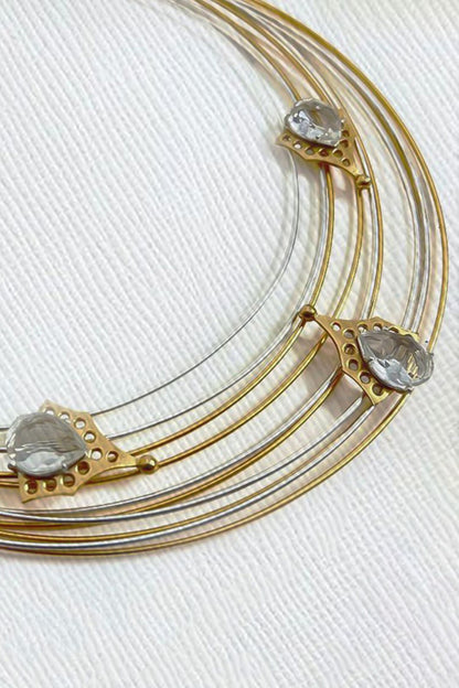 Gold Crystal Spiral Choker 
