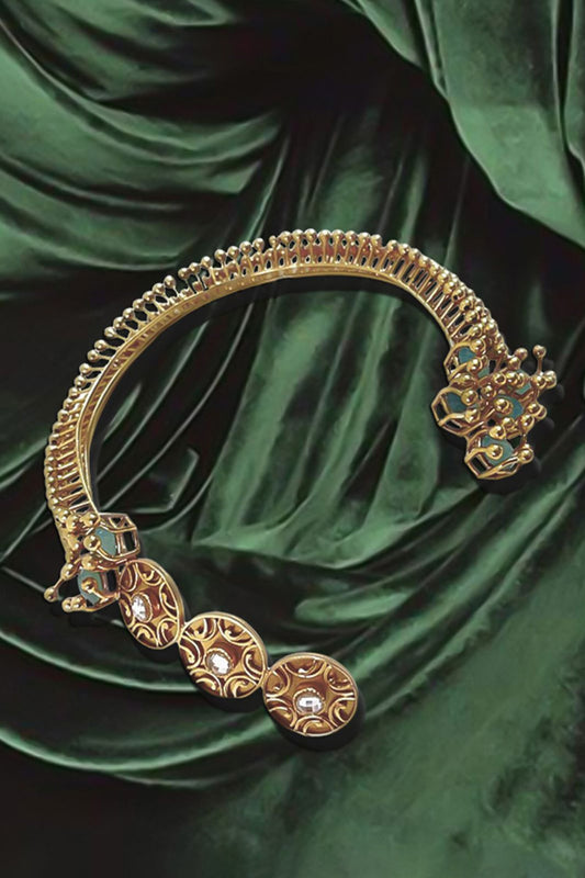 Gold & Turquoise Crystal Choker 
