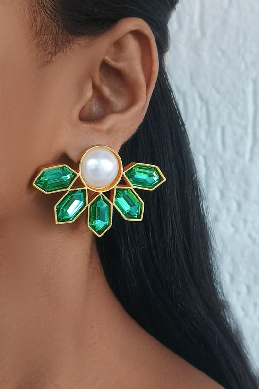 Swarovski Crystal Pearl Stud Earrings 