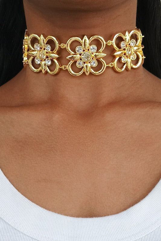 Floral Swarovski Choker 