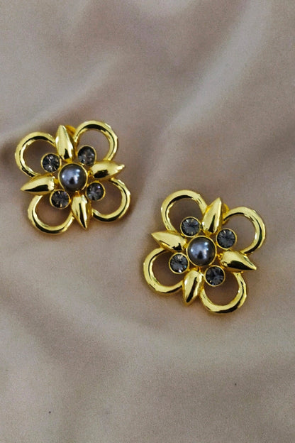 Floral Swarovski Stud Earrings 