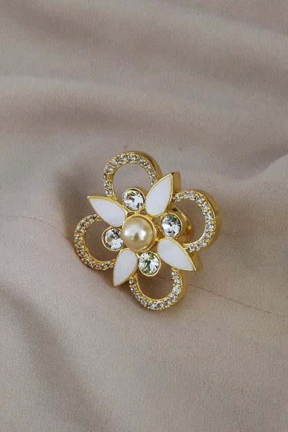 Floral Crystal Ring 