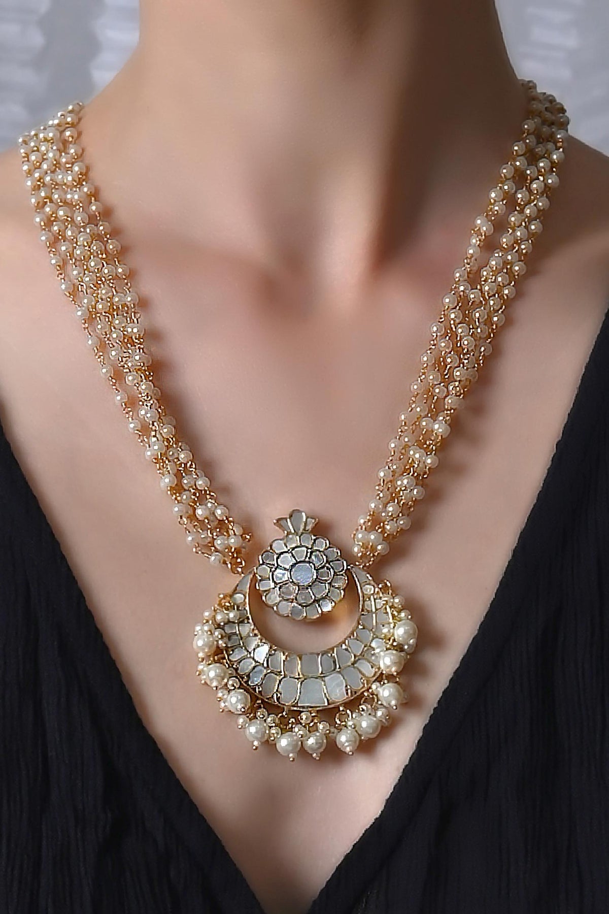 Gold Plated Noor Chand Bloom Pendant 