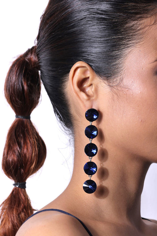 Silver Alloy Crystal Danglers 