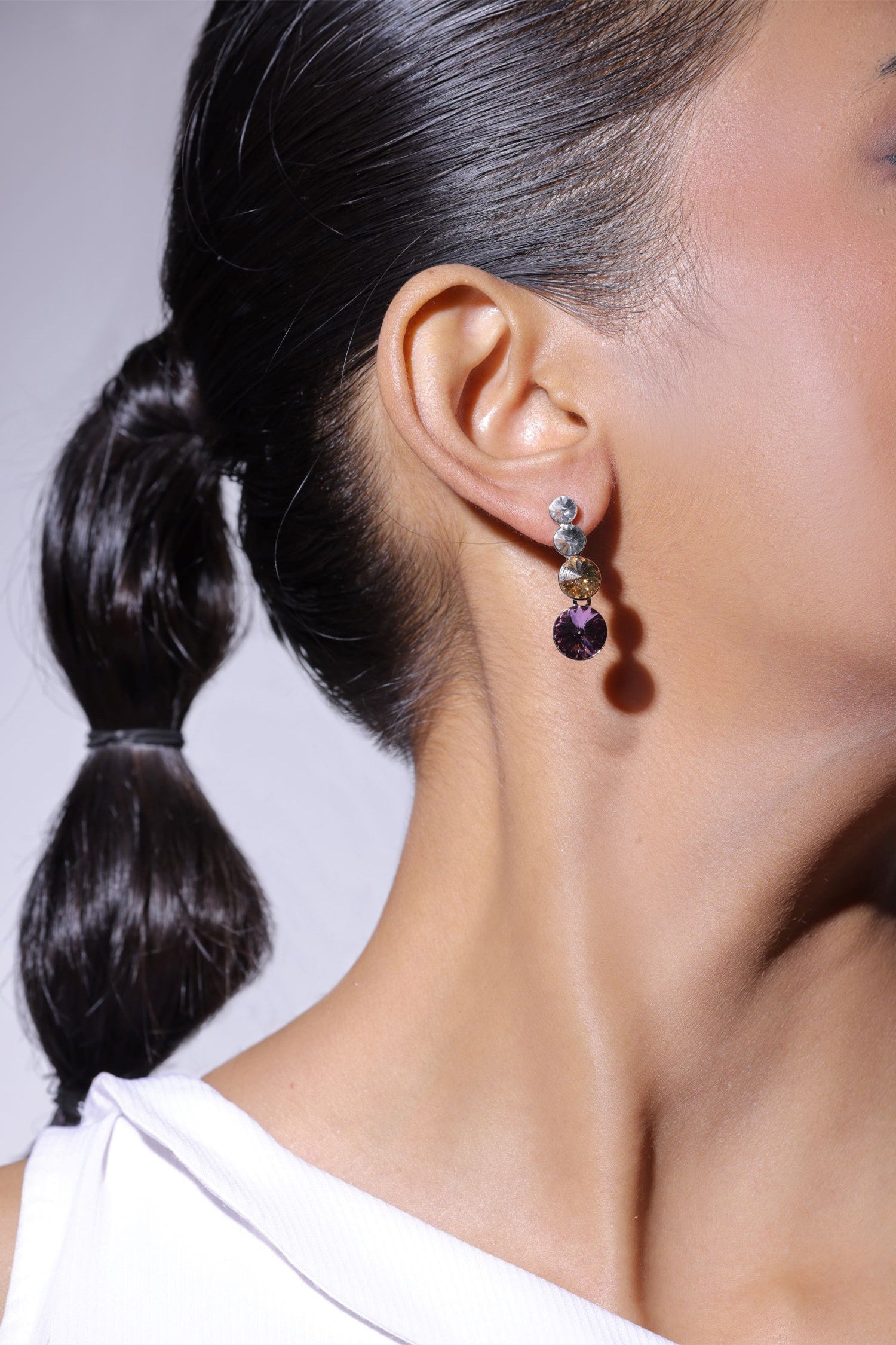Multi Color Crystal Dangling Earrings 