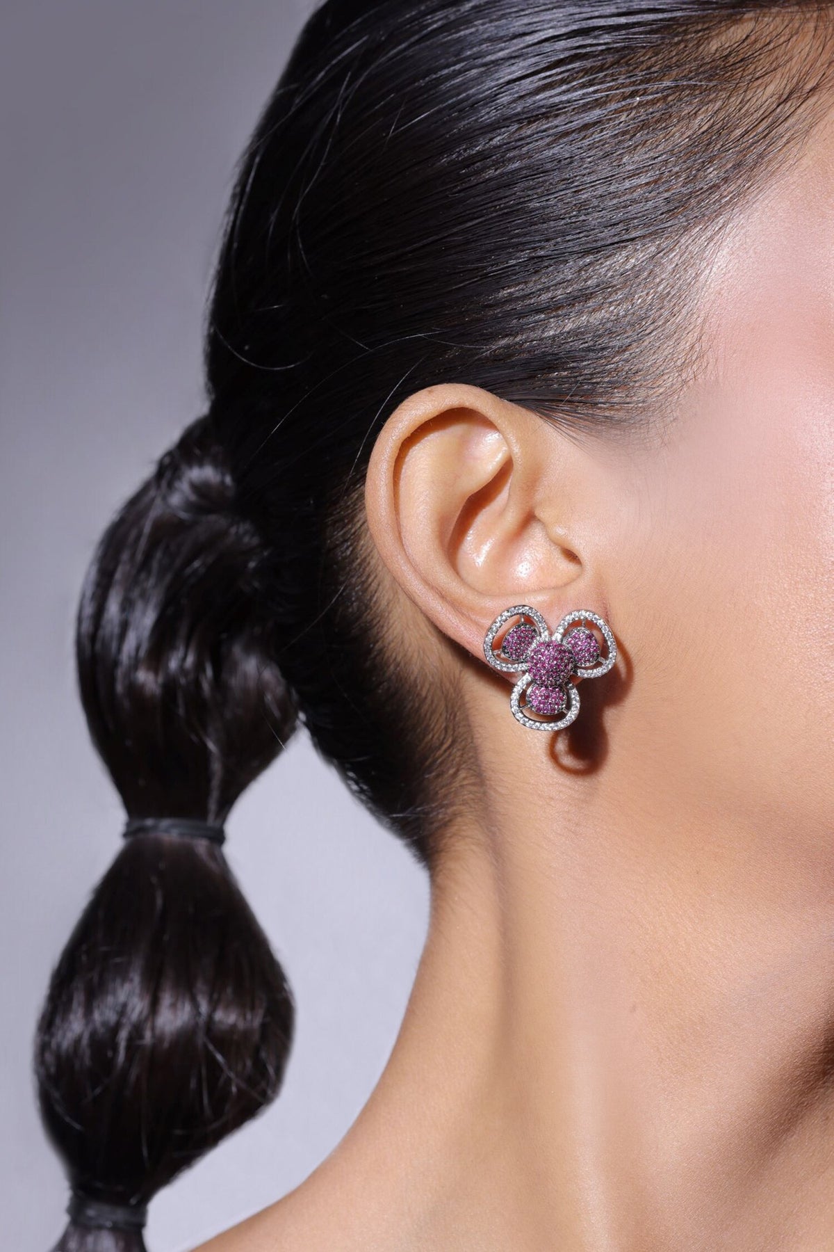 Floral Faux Diamond Studs 