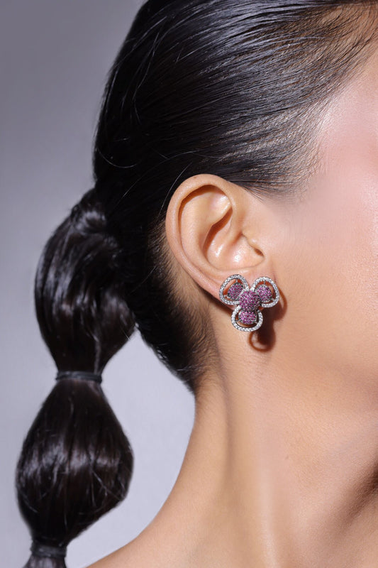 Floral Faux Diamond Studs 