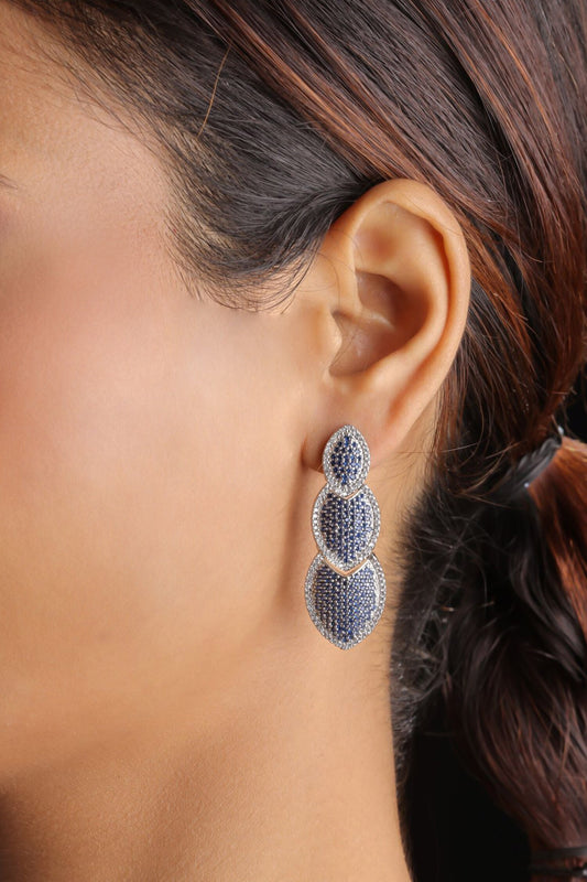 Rhinestone Leaf Danglers 