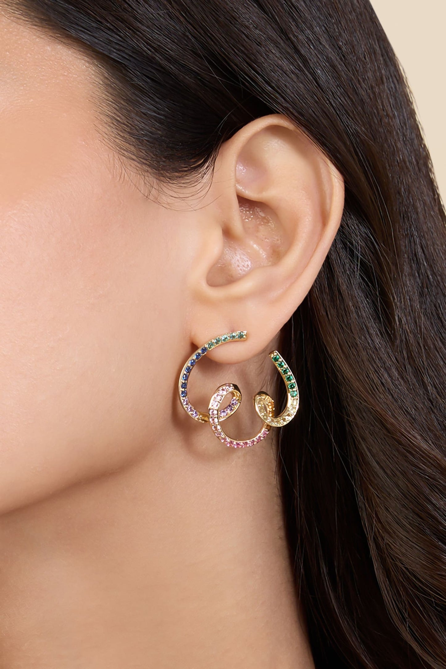 Cubic Zirconia Multi Color Studs 