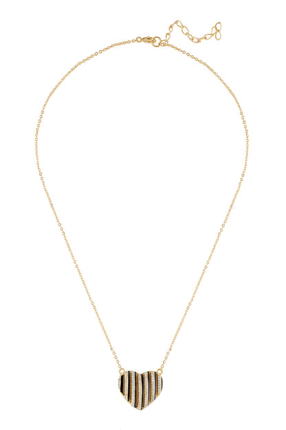 Gold Plated Heart Shaped Pendant Necklace 