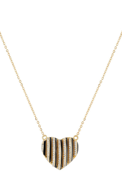 Gold Plated Heart Shaped Pendant Necklace 