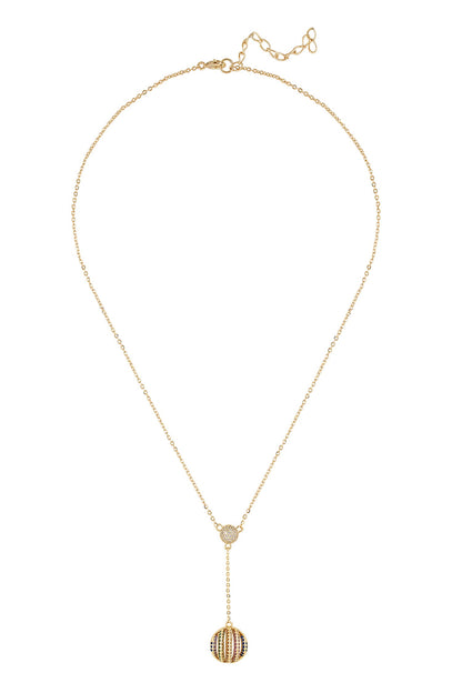 Cubic Zirconia Drop Disco Ball Necklace 
