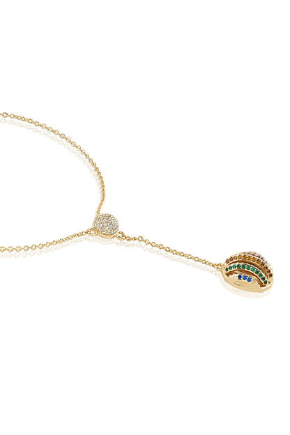 Cubic Zirconia Drop Disco Ball Necklace 