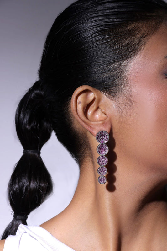 Rhinestone Embellished Dangler Earrings 