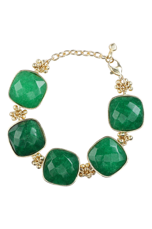 Gold Quartz Stone Embellished Bracelet 