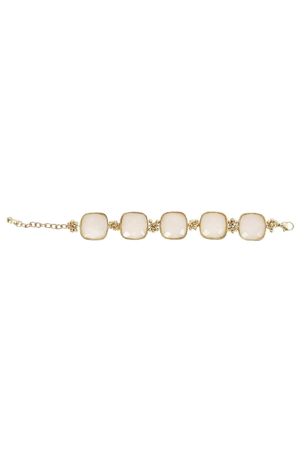 Gold Square Quartz Stone Bracelet 