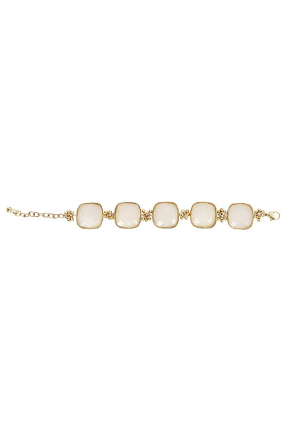Gold Square Quartz Stone Bracelet 