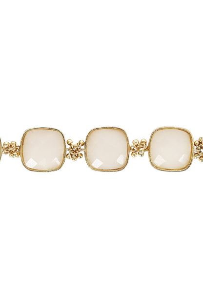 Gold Square Quartz Stone Bracelet 
