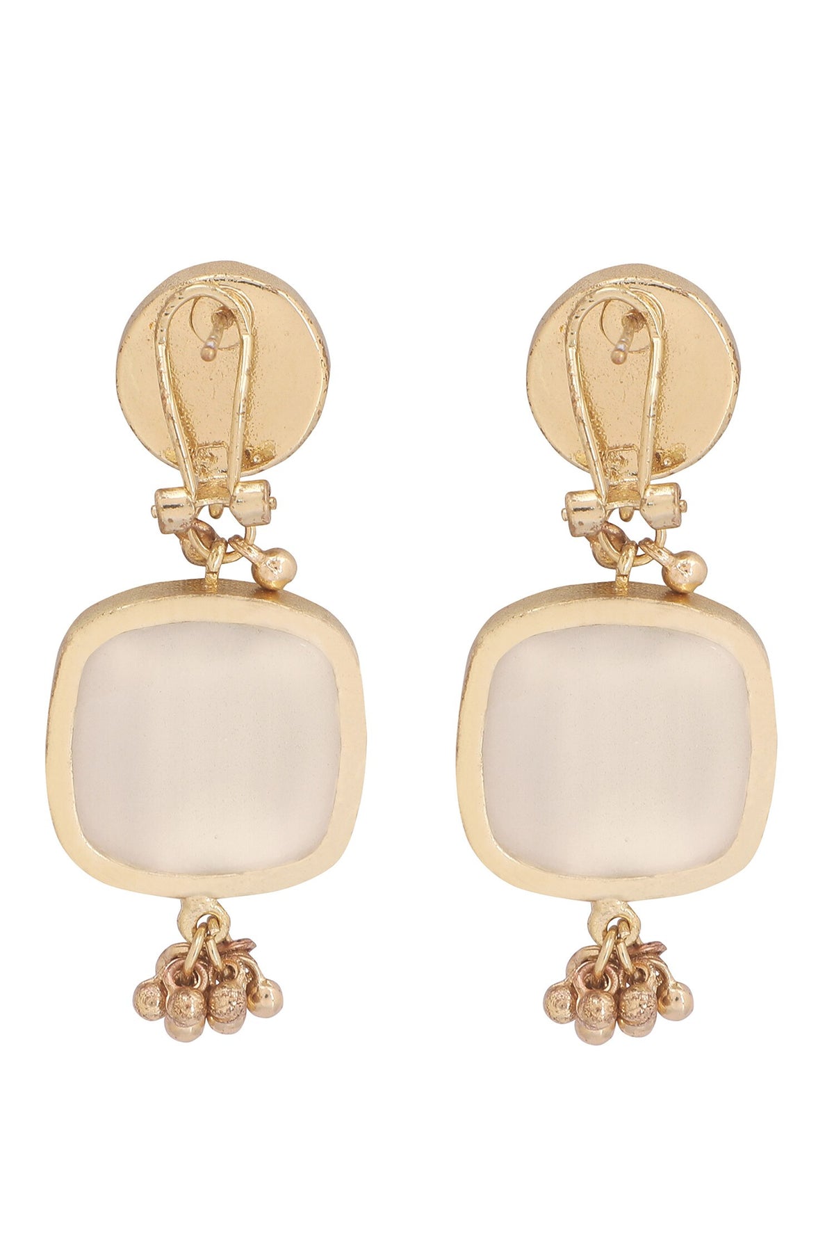 Gold Quartz Embellished Danglers 