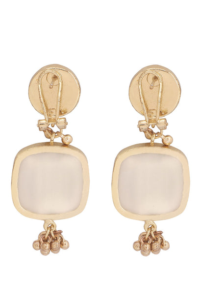 Gold Quartz Embellished Danglers 
