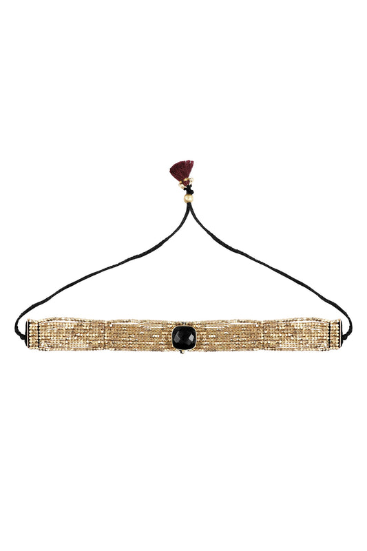 Gold Square Quartz Choker 