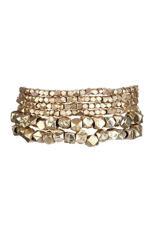 Gold Multi-Layer Bead Bracelet 