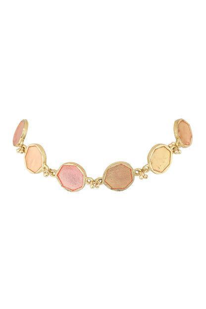 Gold Tone Geometric Reversible Bracelet 