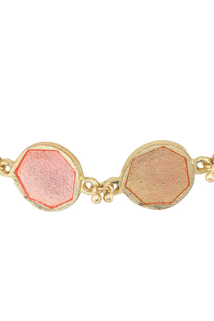 Gold Tone Geometric Reversible Bracelet 