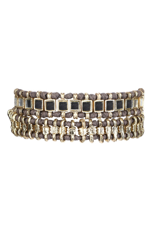 Gold Mirror Double Wrap Bracelet 