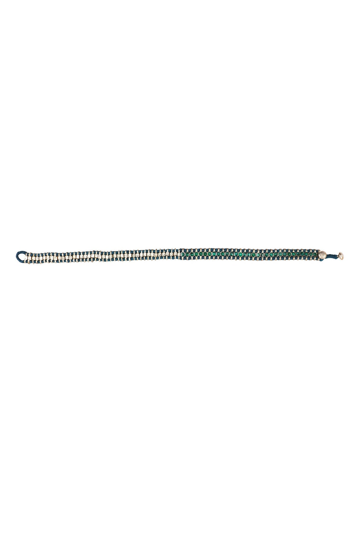 Gold Enamel Double Wrap Bracelet 