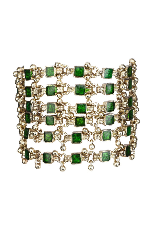 Gold Enamel Multi-Layer Bracelet 