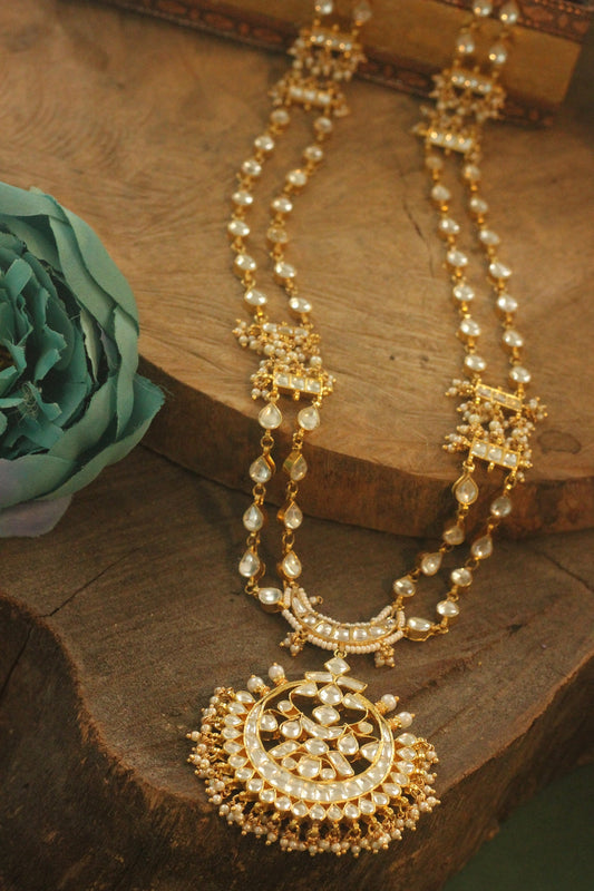 Kundan Pearl Long Necklace 