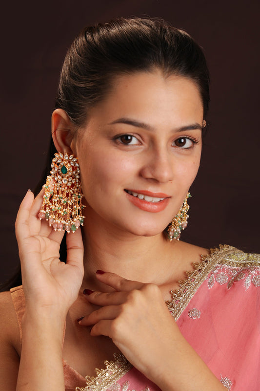 Floral Chain Tassel Earrings 