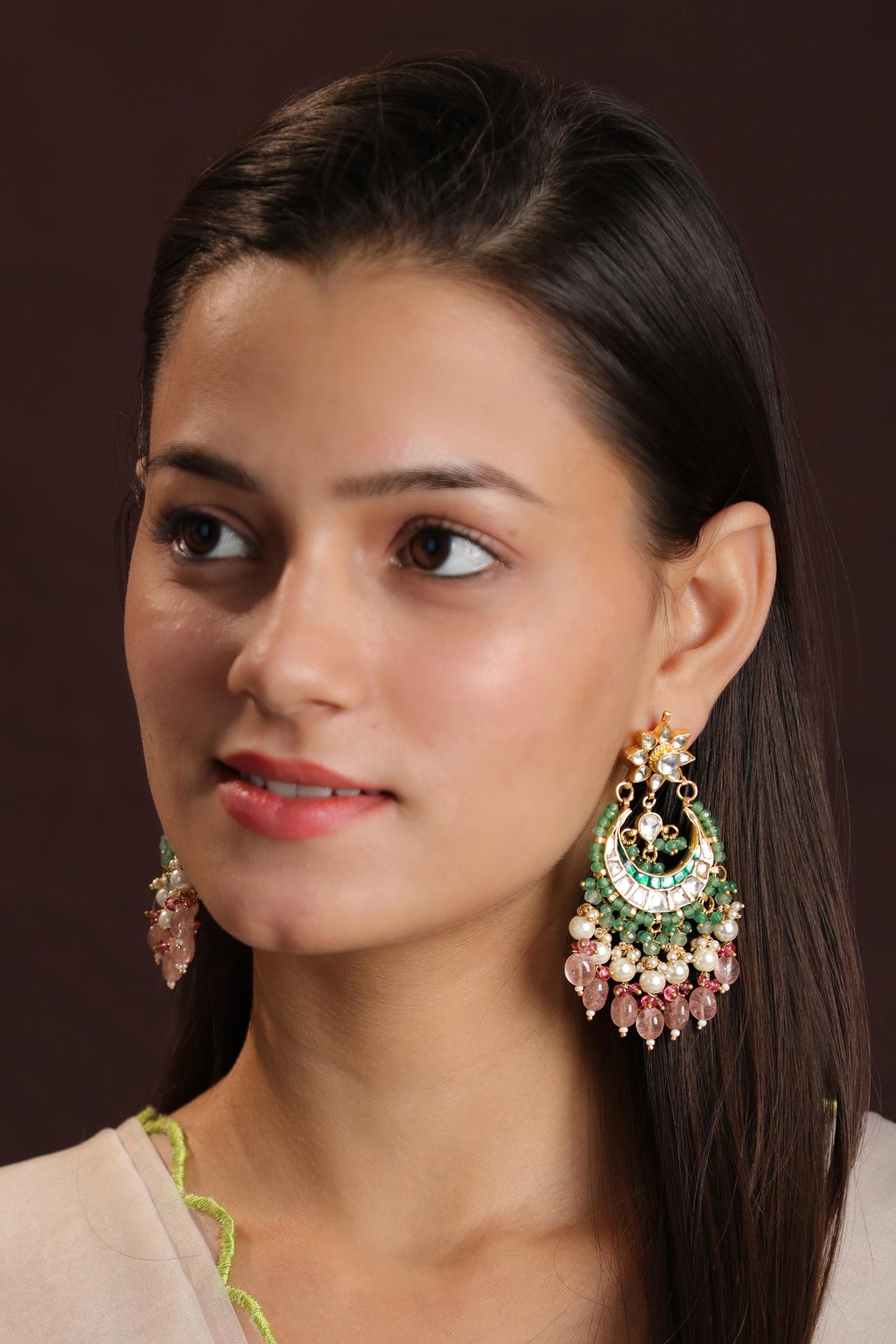 Floral Crescent Chandbalis 