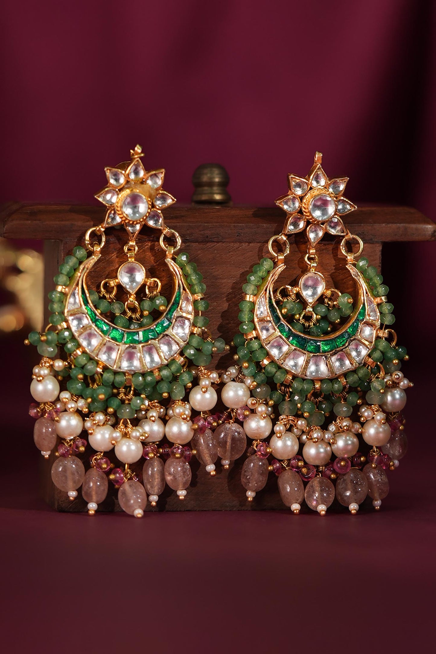 Floral Crescent Chandbalis 