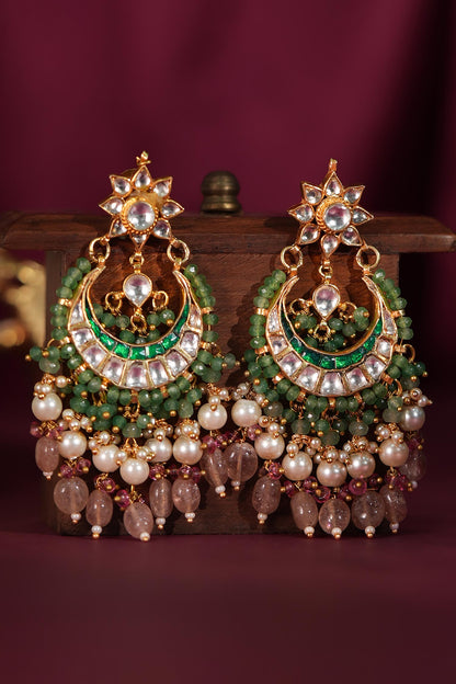 Floral Crescent Chandbalis 