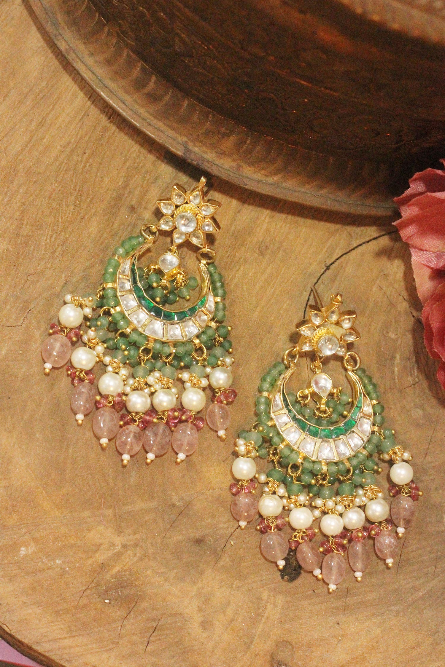 Floral Crescent Chandbalis 
