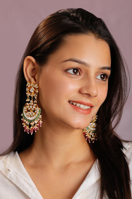 Floral Crescent Chandbalis 