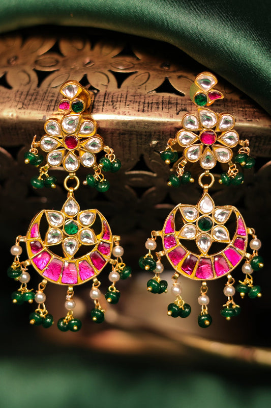Floral Carved Dangler Earrings 