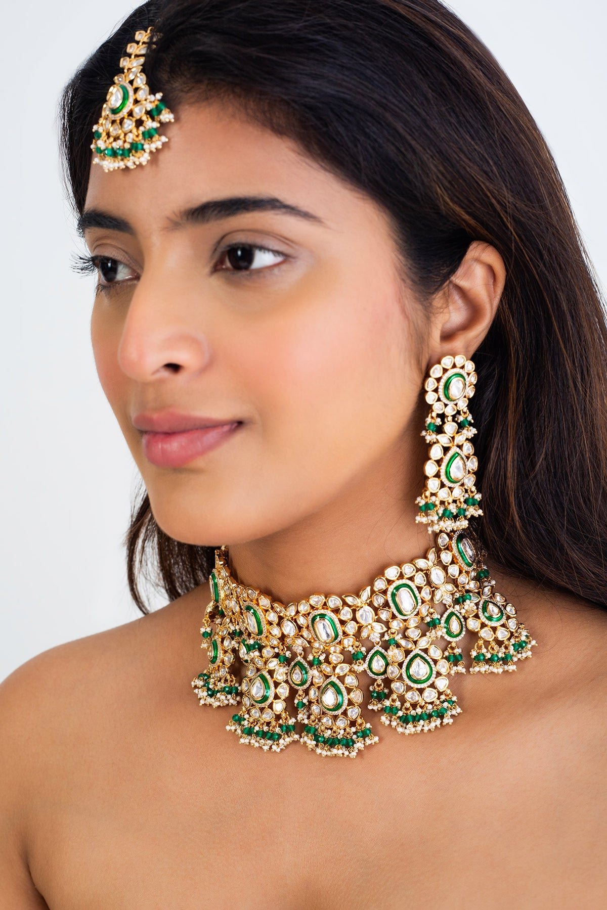 Polki Kundan & Pearl Choker Set 