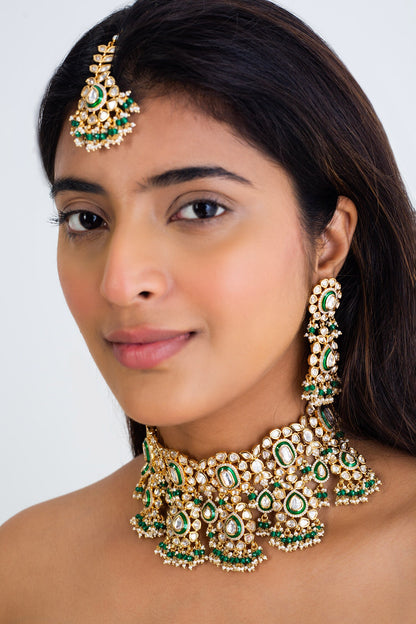 Polki Kundan & Pearl Choker Set 
