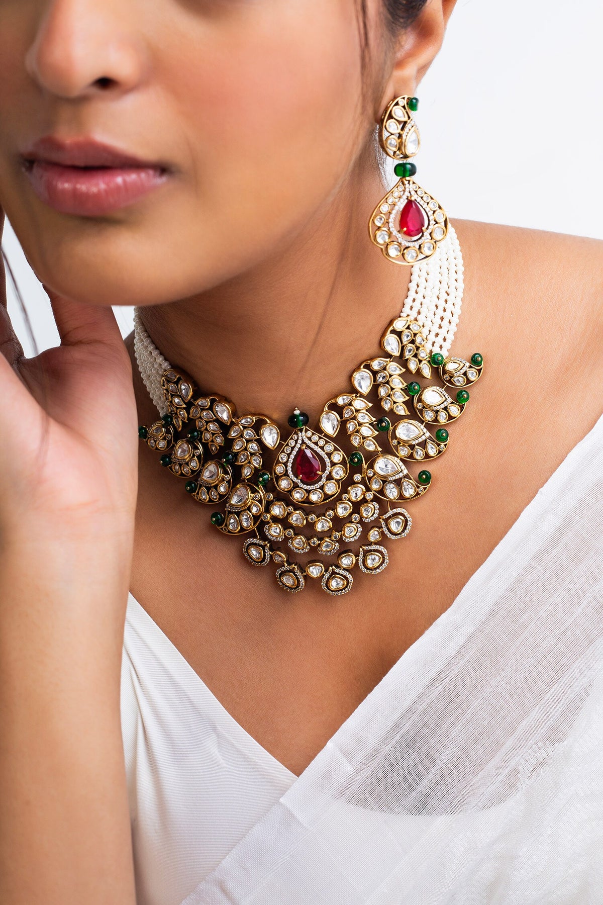 Paisley Blossom Kundan Choker Set 