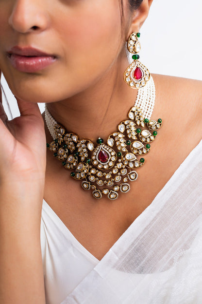 Paisley Blossom Kundan Choker Set 