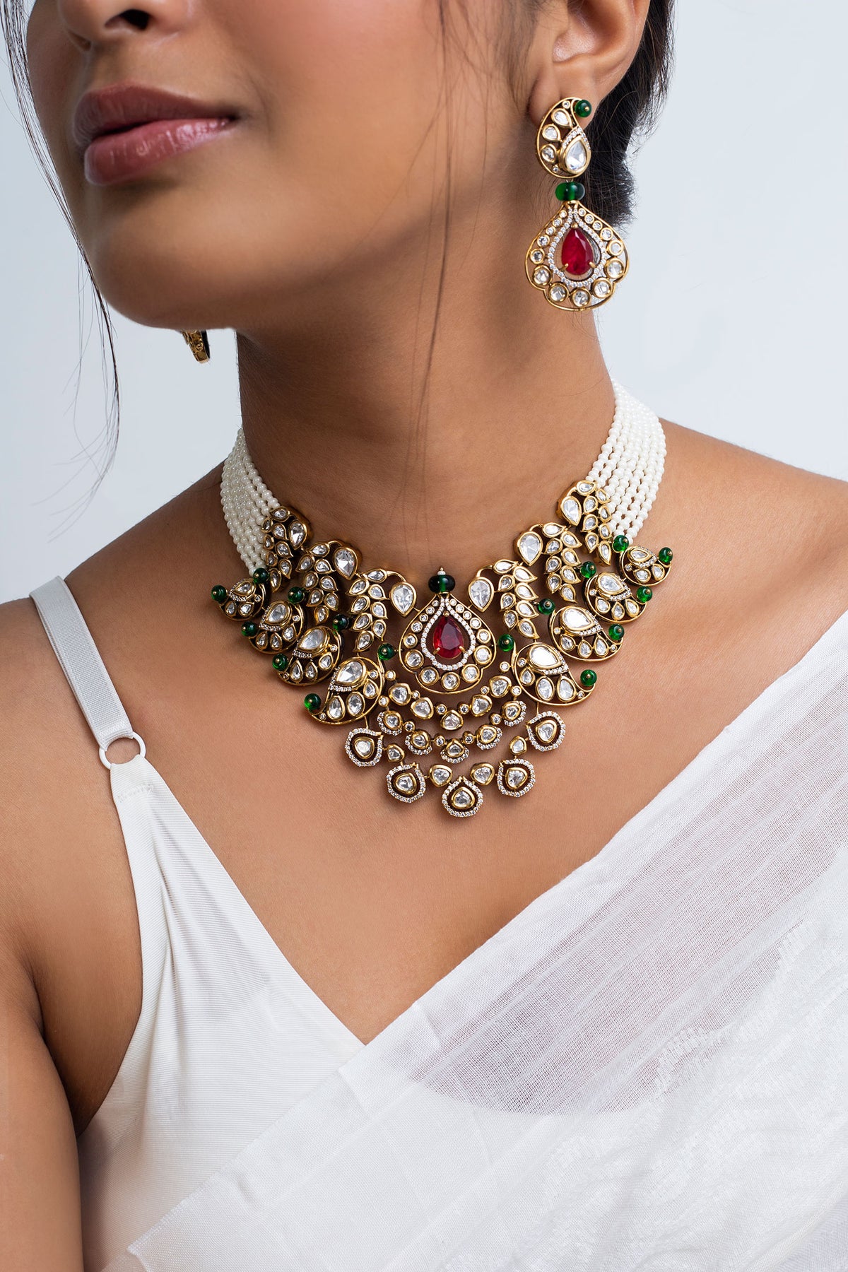 Paisley Blossom Kundan Choker Set 