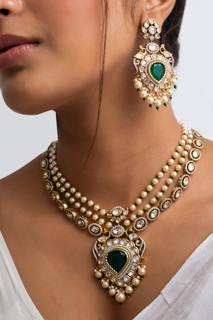 Kundan & Pearl Long Necklace Set 