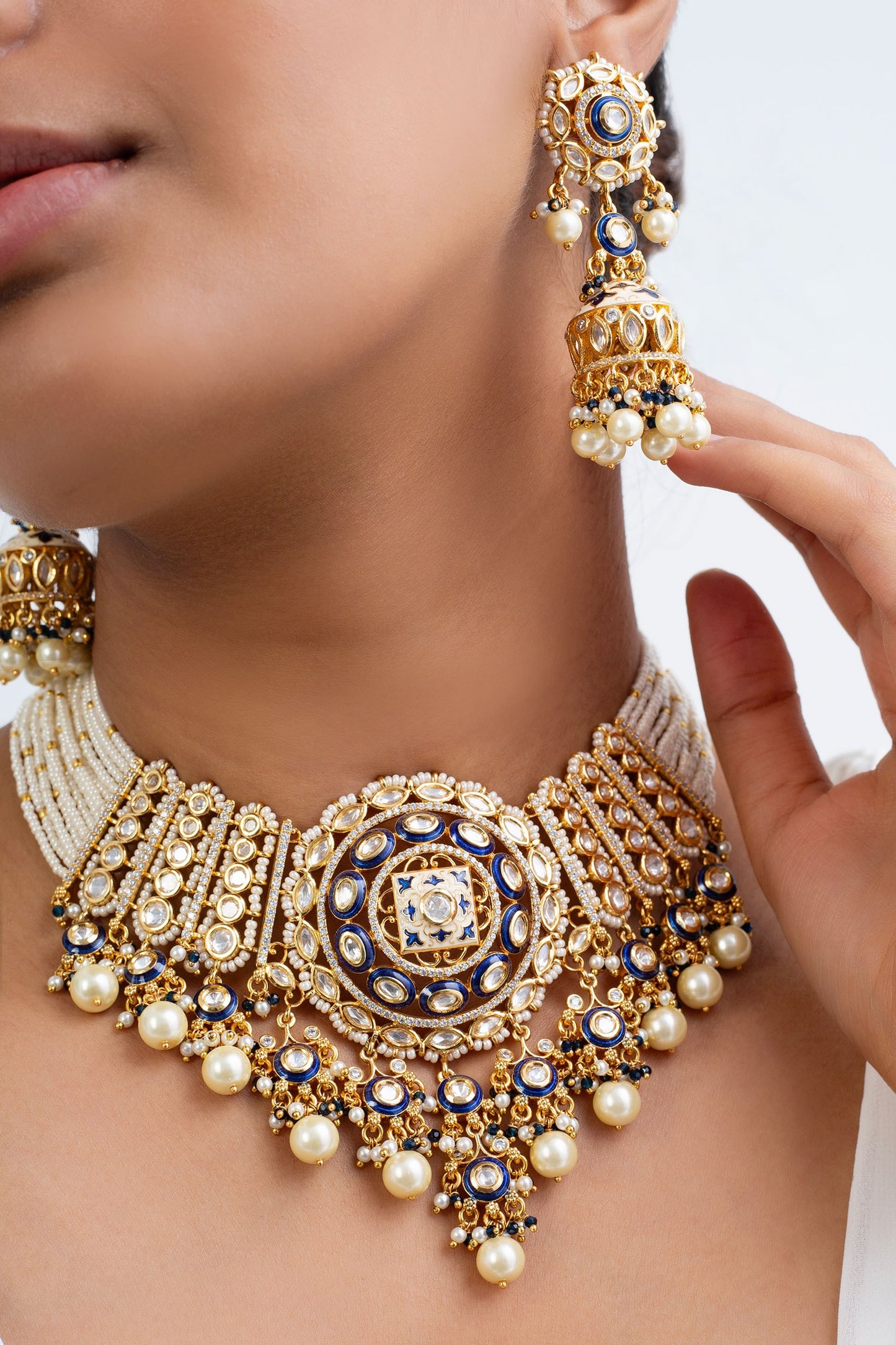 Gold Plated Floral Choker Set 