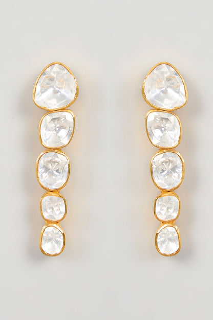Moissanite Polki Drop Earrings 