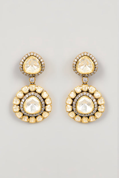 Victorian Moissanite Polki Studded Earrings 
