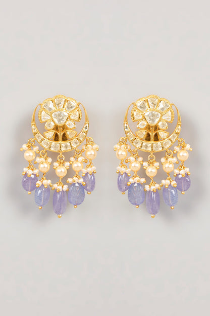 Kamal Chaand Shaped Drop Earrings 